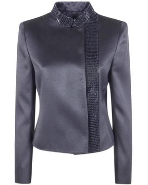 Giorgio Armani Embroidered Jacket - Blue