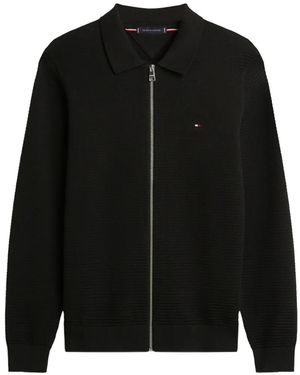 Tommy Hilfiger Zip-Up Textured Jacket - Black