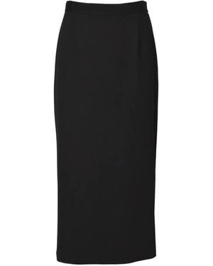 SOLOTRE Slit-Detail Midi Skirt - Black