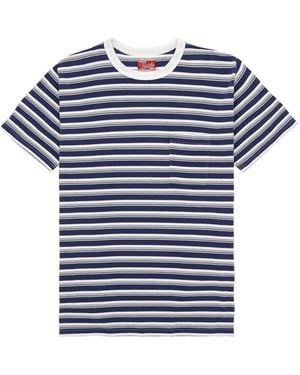 Fortela Yakut Striped Patch-Pocket T-Shirt - Blue