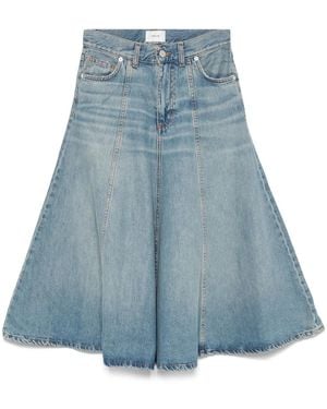 Haikure Flared Midi Skirt - Blue