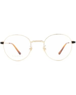 Gucci Brille Mit Rundem Gestell - Weiß