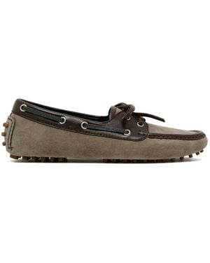 Brunello Cucinelli Lace-Up Suede Boat Shoes - Multicolour