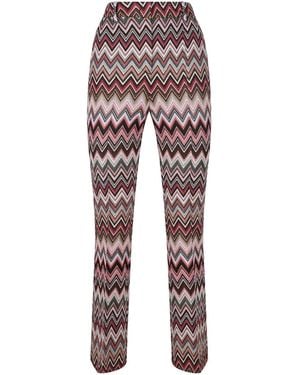 Missoni Zigzag-Pattern Pants - Red