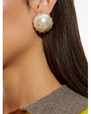 Marni Faux-Pearl Embellished Earrings - Brown