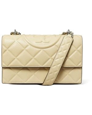 Tory Burch Borsa A Spalla Fleming Piccola - Neutro