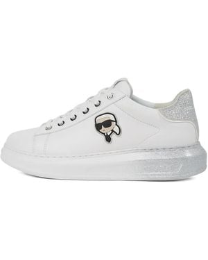 Karl Lagerfeld Kapri Sneakers Met Glitterapplicatie - Wit