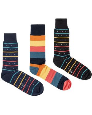Paul Smith Artist Stripe 靴下セット - ブルー