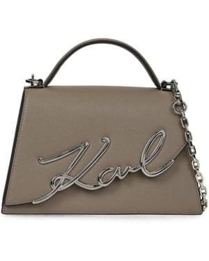 KARL LAGERFELD Medium K/Signature Crossbody Bag - Metallic
