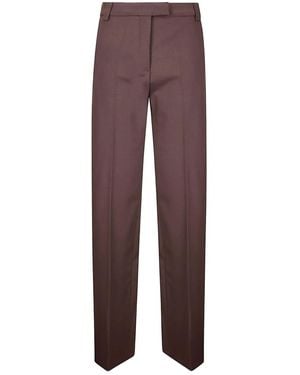 Thelatest Welt-Pocket Straight-Leg Pants - Purple