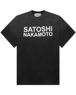 Satoshi Nakamoto Logo-Print T-Shirt - Black