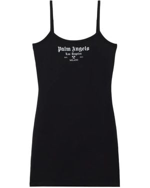 Palm Angels Milan La Logo-Detail Mini Dress - Black