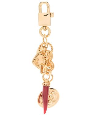Dolce & Gabbana Logo-Pendant Keyring - White