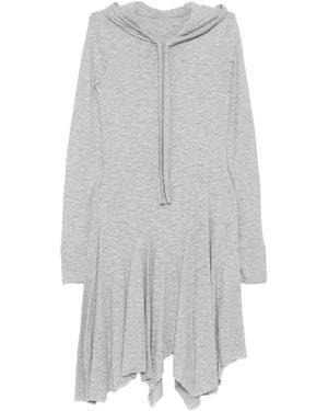 OPEN YY Logo Hooded Mini Dress - Grey