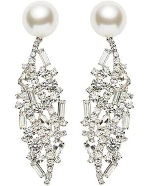 Magda Butrym Boucles D'Oreilles Pendantes Serties De Cristaux - Blanc