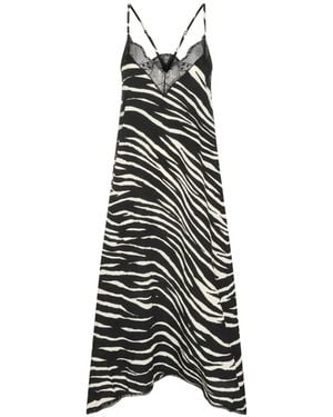 Zadig & Voltaire Zebra-Print Lace-Trim Dress - White