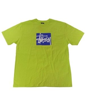 Stussy Logo-Print Cotton T-Shirt - Green