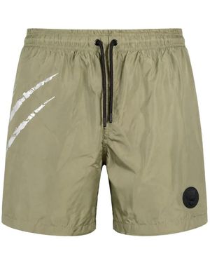 Philipp Plein Logo-Print Drawstring Swim Shorts - Green