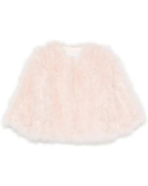 Yves Salomon Feather crooped jacket - Pink