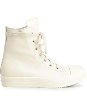 Rick Owens High-Top Lace-Up Trainers - Natural