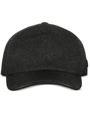Moorer ヘリンボーン キャップ - ブラック