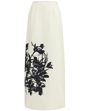 CRI.DA Floral-Pritn Maxi Skirt - White