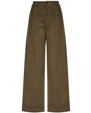 ELEH Corduroy Pleated Trousers - Natural