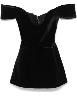 Ana Radu Velvet Mini Dress - Black