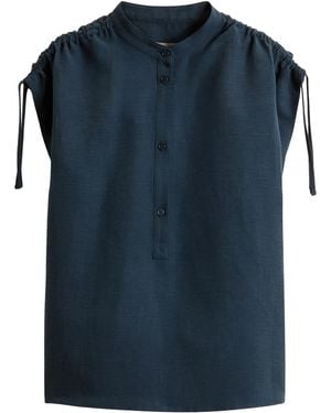 Woolrich Shirt With Drawstring Shoulder Details - Blue