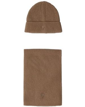 Joop! Ribbed-Knit Beanie Hat And Scarf (Set Of Two) - White