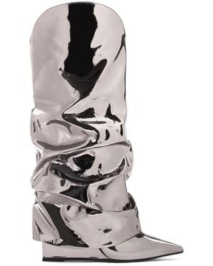 Le Silla Andy 120Mm Metallic-Effect Boots - White