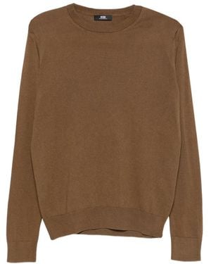 Alpha Studio Crew-Neck Long-Sleeve Jumper - Brown