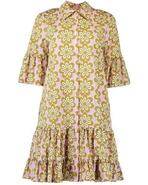 La DoubleJ Choux Floral Tiered Dress - Metallic