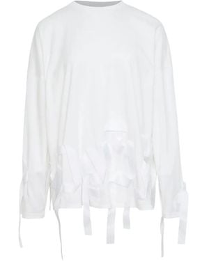 Enfold Ribbon-Embellished Long-Sleeve T-Shirt - White
