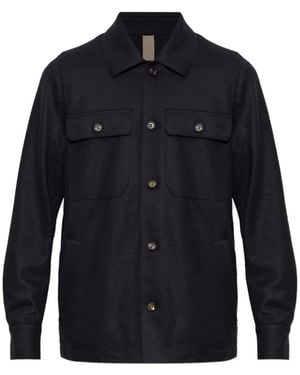 Eleventy Button-Up Pocket-Detail Shirt - Blue