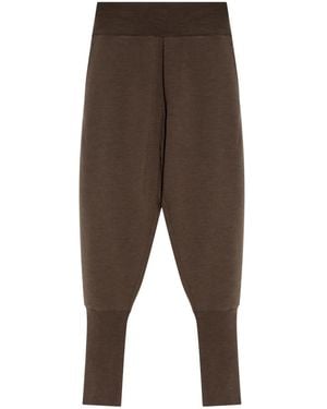 Lemaire Pantaloni Con Bordo A Coste - Marrone