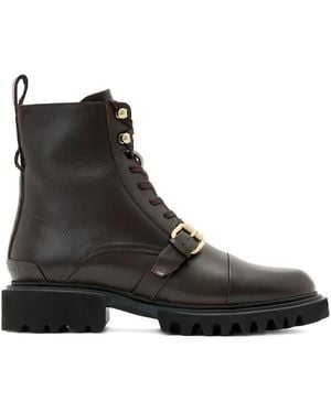 AllSaints Buckle Lace-Up Boots - Black
