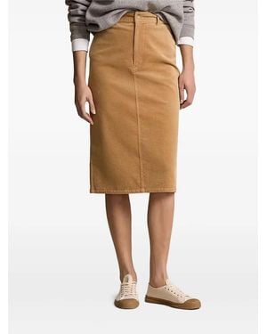 Polo Ralph Lauren Bleistiftrock aus Cord - Natur