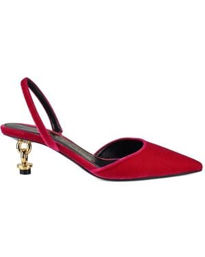 Tom Ford Chain Velvet Court Shoes - Red