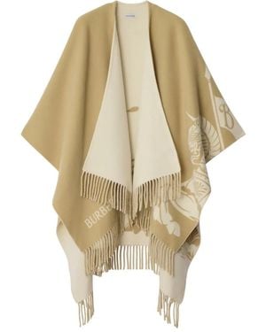 Burberry Wool-Cashmere Ekd Cape - Natural