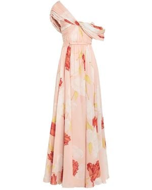 Giambattista Valli One-Shoulder Floral-Print Maxi Dress - Pink