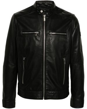 Karl Lagerfeld ジップアップ レザージャケット - ブラック