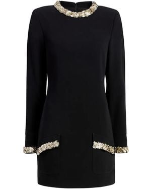 Cinq À Sept Flower Dots Embellished Dress - Black