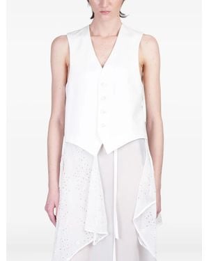 Ann Demeulemeester V-Neck Waistcoat - White