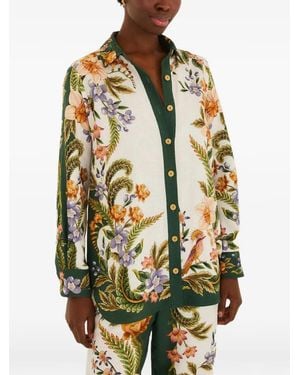 FARM Rio Floral-Print Long-Sleeve Shirt - Green