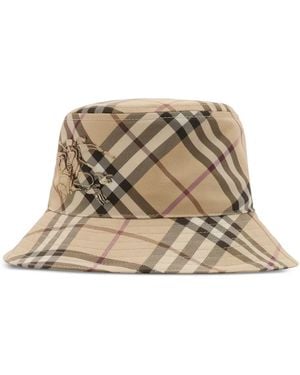Burberry Embroidered Canvas Bucket Hat - Natural