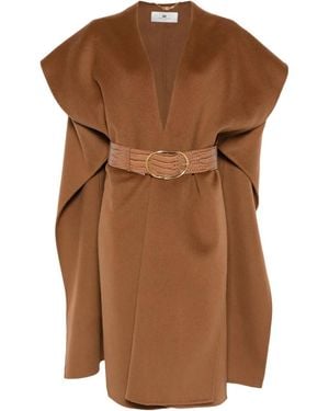 Elisabetta Franchi Capa de lana - Marrón