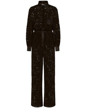 Dolce & Gabbana Dolce & Gabbana Lace Long Shirt Jumpsuit - Black