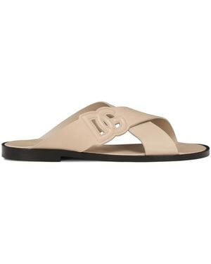 Dolce & Gabbana Sandali Con Logo Dg - Neutro