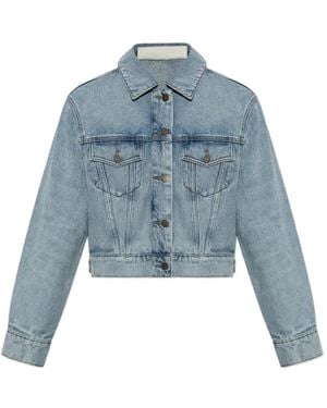 Fear Of God Essentials Cropped Denim Jacket - Blue